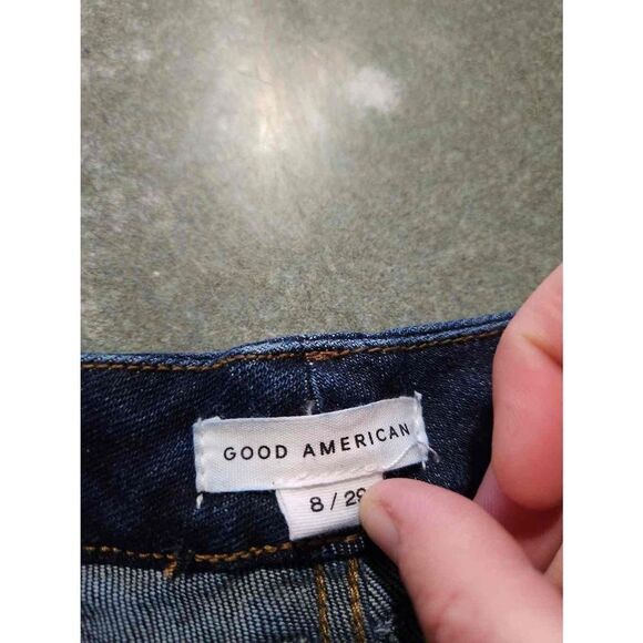 GOOD AMERICAN Good Waist W/ Chewed Back Pockets sz 8/29 - Picture 3 of 5